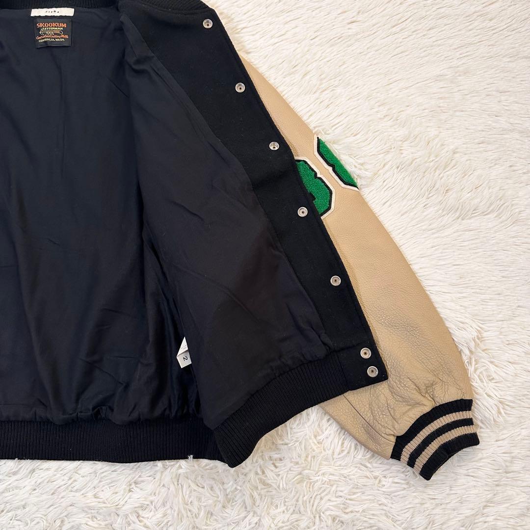 JieDa x SKOOKUM スタジャン アームレザー切替 22AW ワッペン