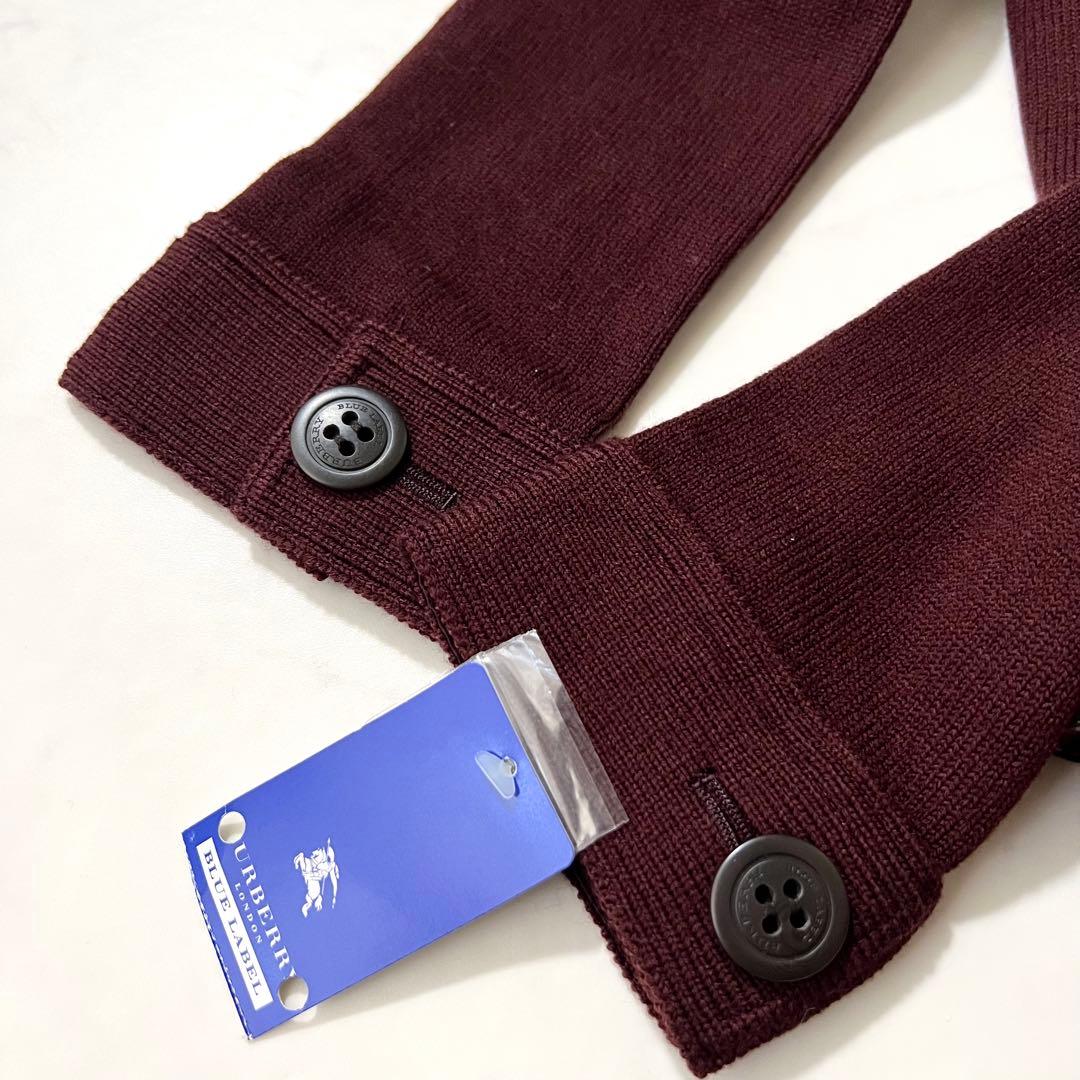 未使用タグ付 バーバリーブルーレーベル ワンピース ノバチェック ベルト ニット