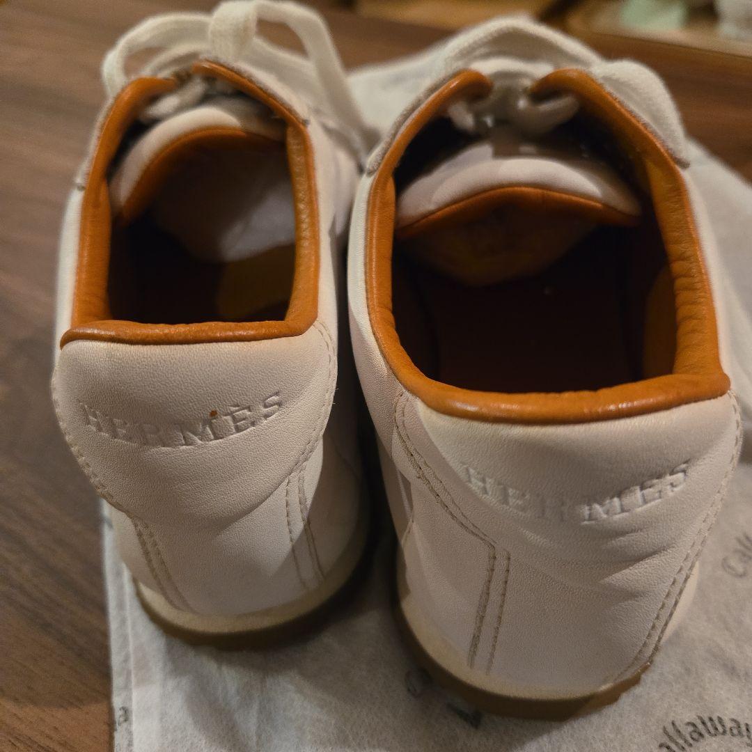 Hermès ホワイトレザー スニーカー