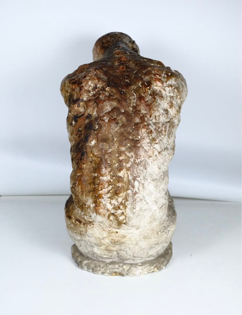 アンティーク　うずくまる男の像　彫刻作品　古道具　オブジェ　人物　ビンテージ