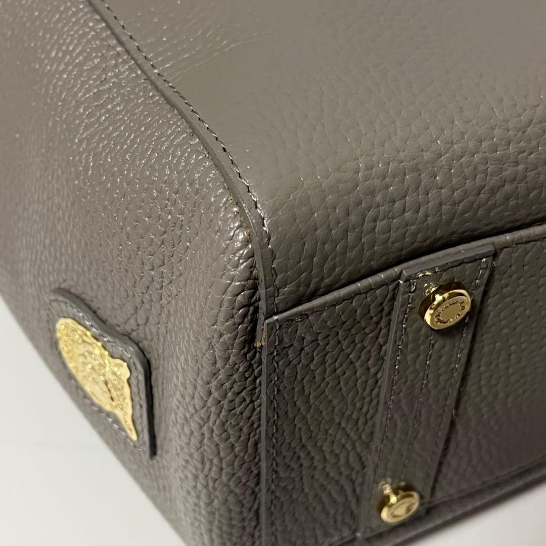 ✨未使用保管品✨　ADMJ 　ハンドバッグ　レザー　グレー　エンブレム