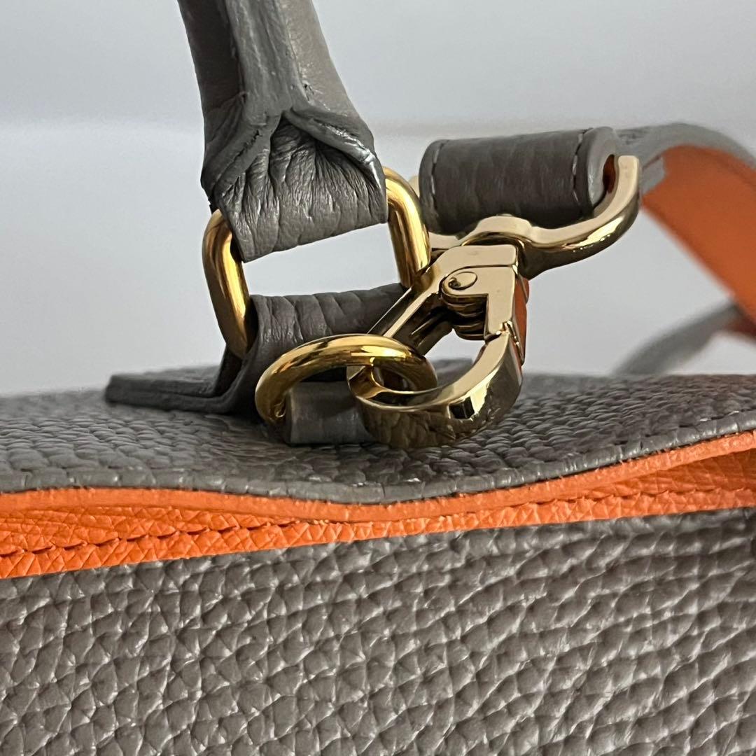 ✨未使用保管品✨　ADMJ 　ハンドバッグ　レザー　グレー　エンブレム