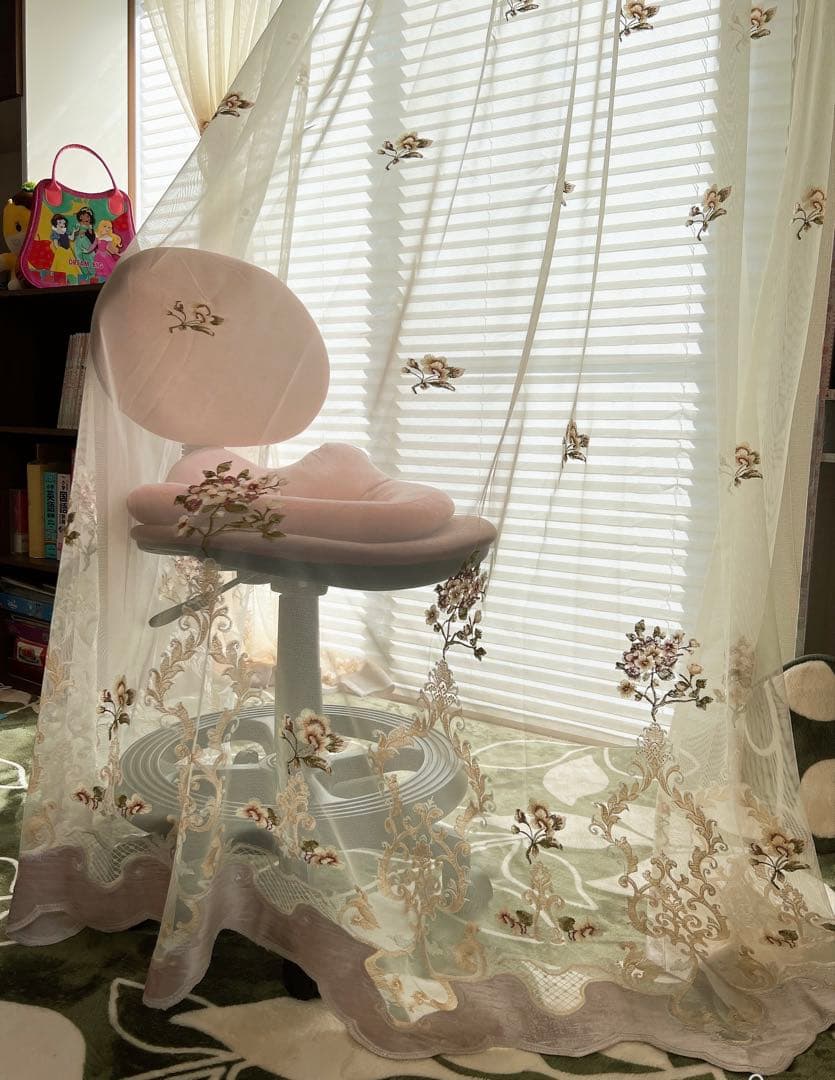 2枚入り　1セット レースカーテン　刺繍　オーダーカーテン ミラーレースカーテン