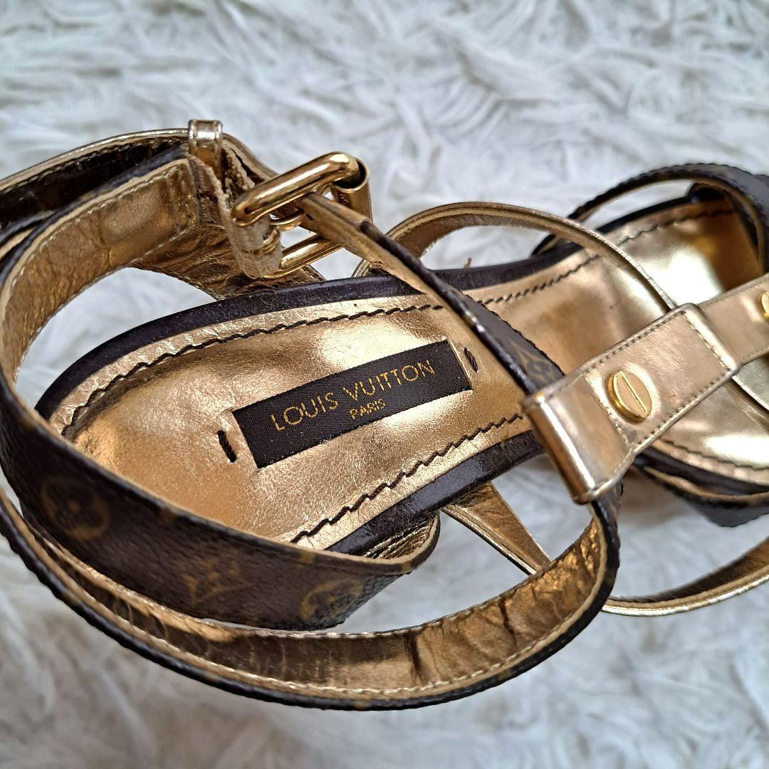 【LOUIS VUITTON】サンダル　モノグラム　ストラップ　ウェッジサンダル
