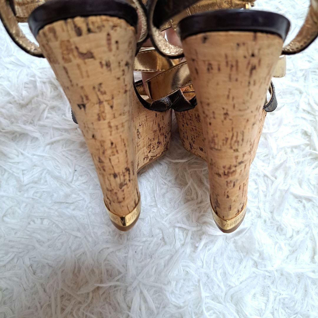 【LOUIS VUITTON】サンダル　モノグラム　ストラップ　ウェッジサンダル