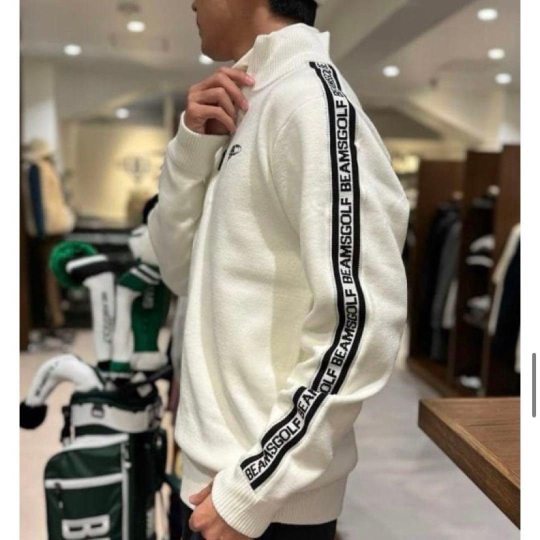 BEAMS GOLF ハーフジップニット オフホワイト