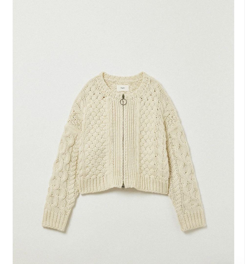 トップス Eaphi CABLE ZIP CARDIGAN