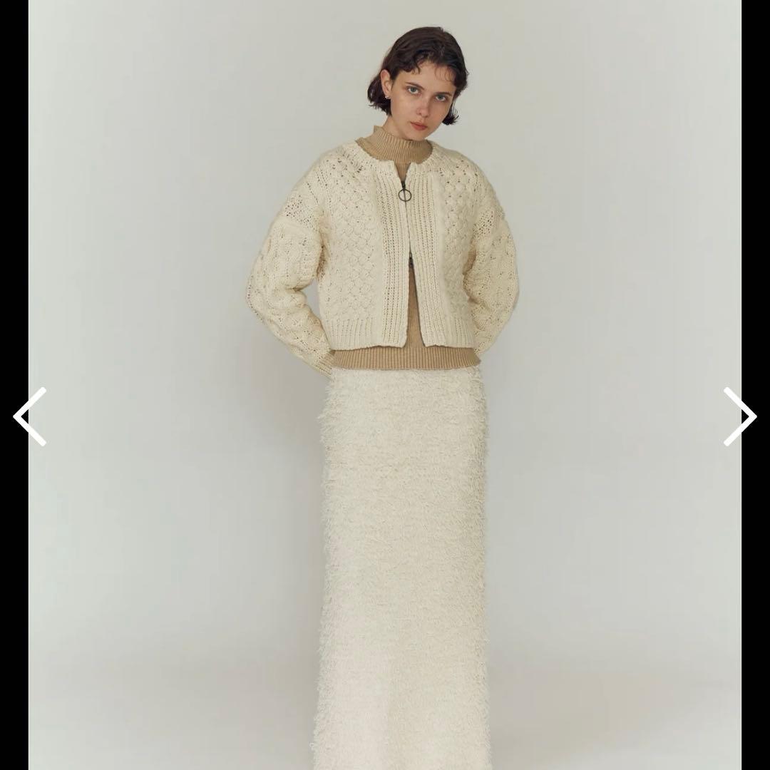 トップス Eaphi CABLE ZIP CARDIGAN