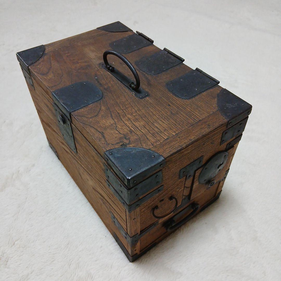 【K】アンティーク木製収納ボックス