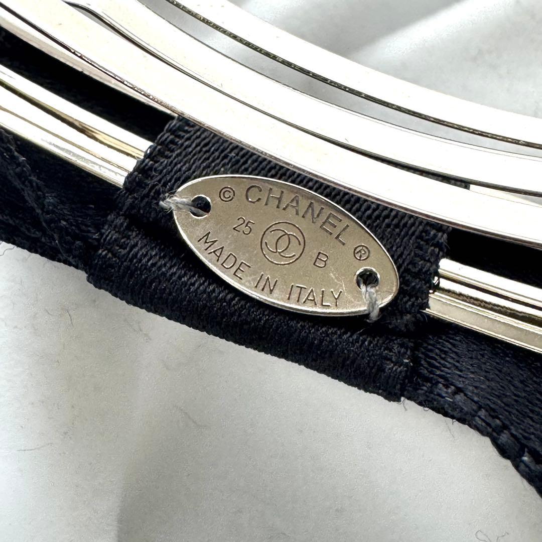 【未使用級★最新作】シャネル 25B ボウ バレッタ リボン ココマーク 黒