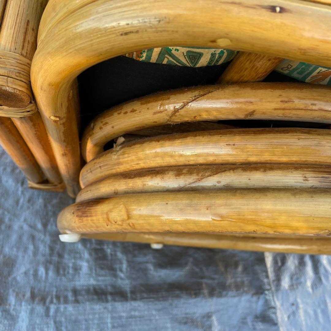 天然籐 ラタン 回転式 リクライニング座椅子 肘付き アームレスト付き