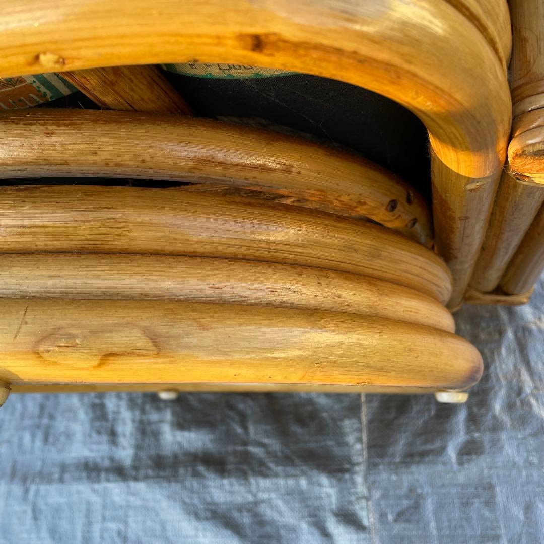 天然籐 ラタン 回転式 リクライニング座椅子 肘付き アームレスト付き