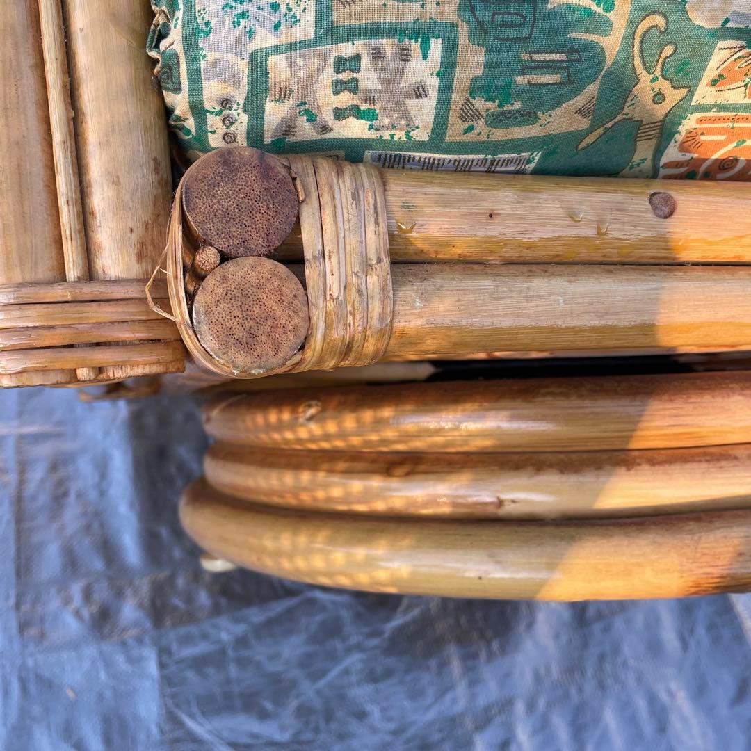 天然籐 ラタン 回転式 リクライニング座椅子 肘付き アームレスト付き