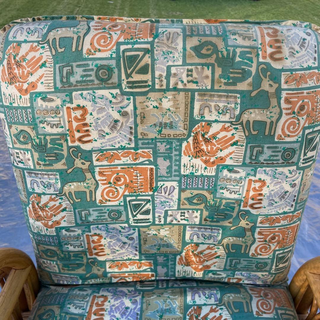 天然籐 ラタン 回転式 リクライニング座椅子 肘付き アームレスト付き