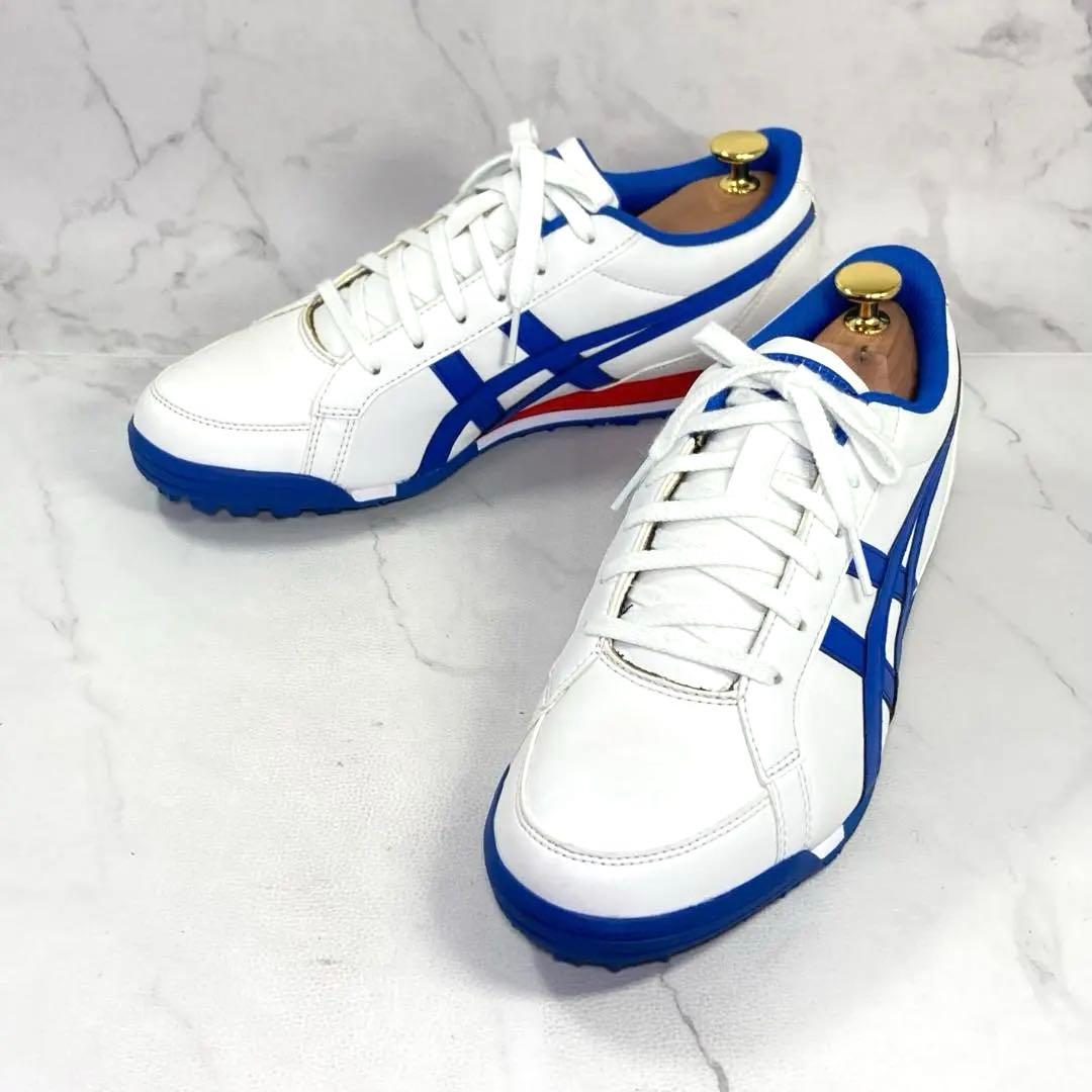 asics ゲルプレショットクラシック3 ゴルフシューズ 25㎝ 白/青/赤