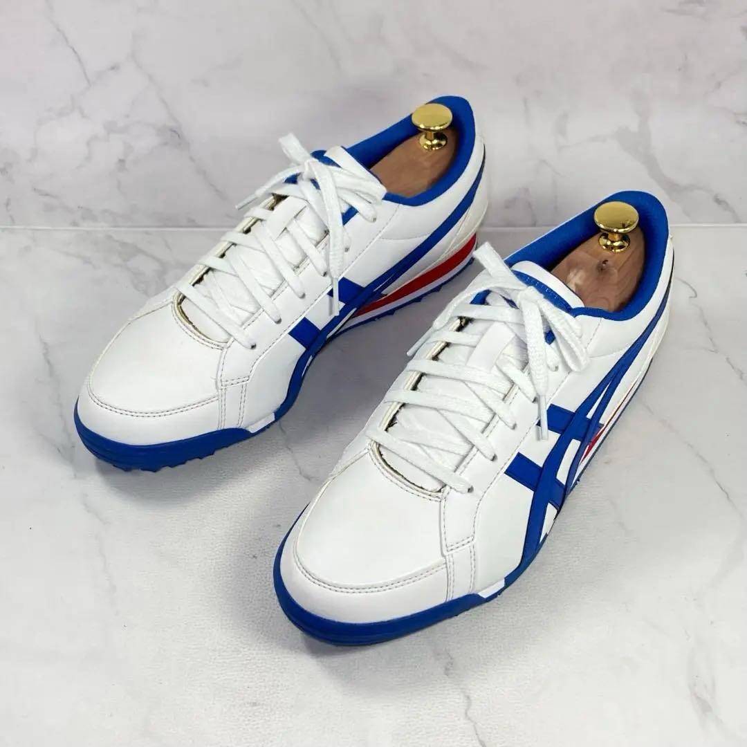 asics ゲルプレショットクラシック3 ゴルフシューズ 25㎝ 白/青/赤