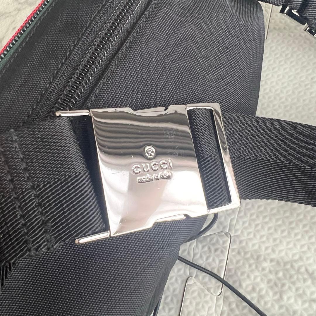 極美品✨グッチ ボディバッグ キャンバス シェリーライン ブラック Y2K