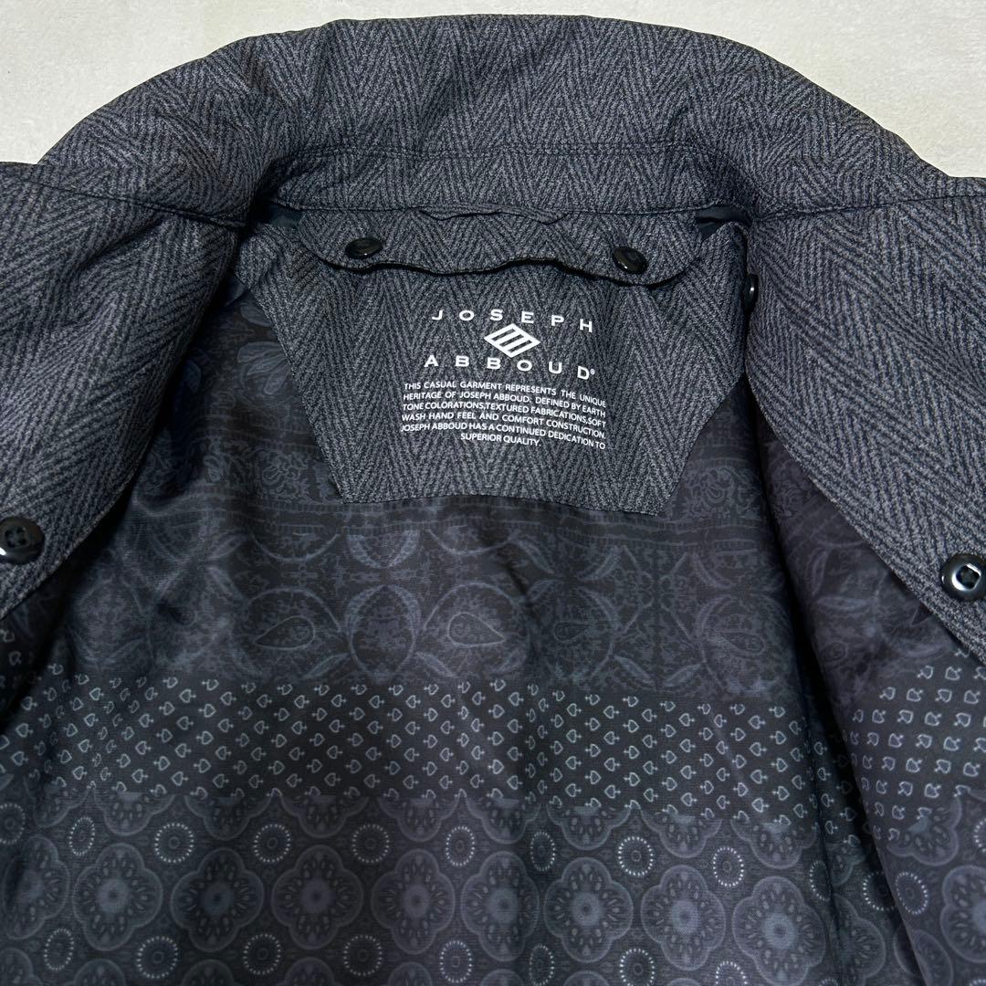 極美品ジョセフアブード ADSダウンライナー ヘリンボーン ステンカラーコートM