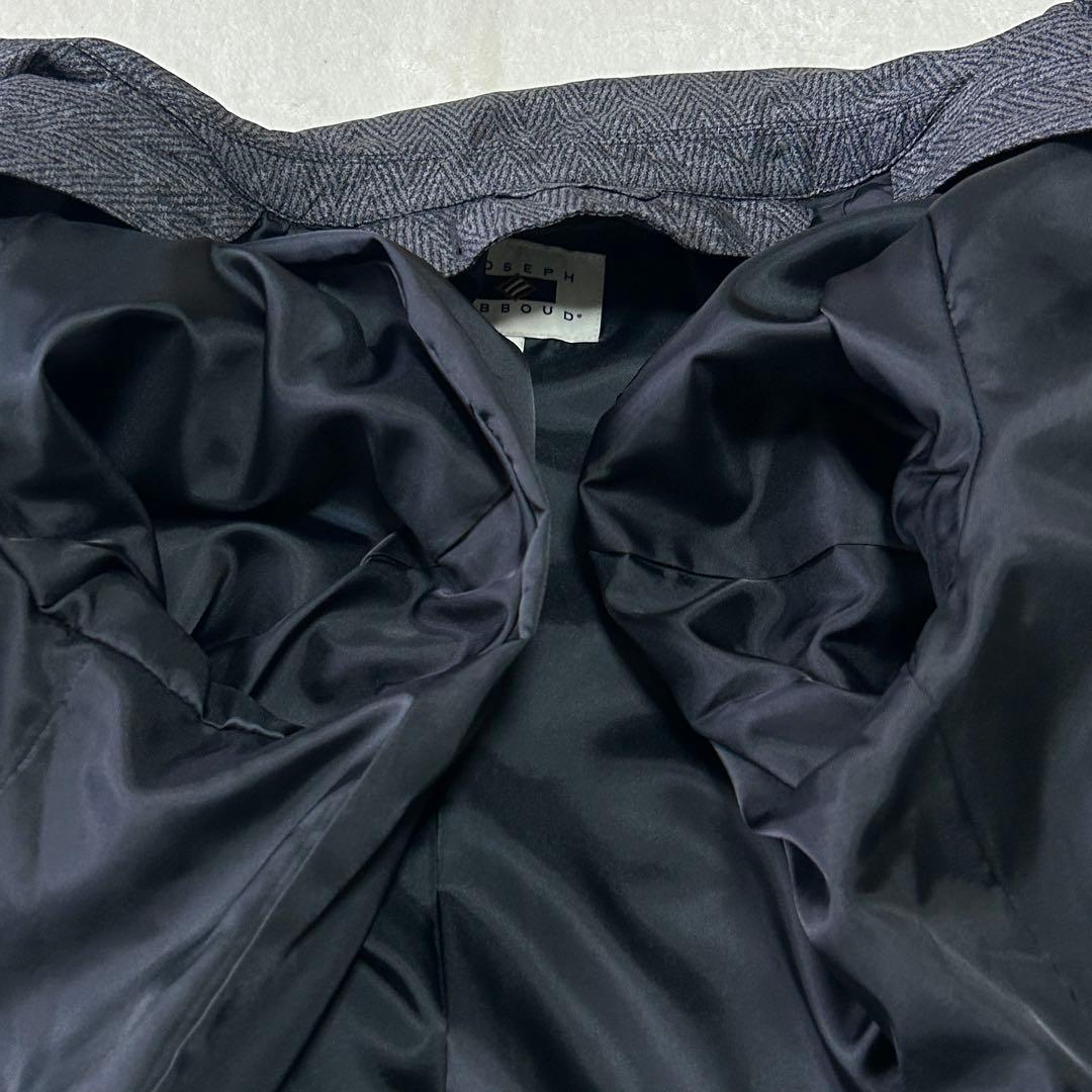 極美品ジョセフアブード ADSダウンライナー ヘリンボーン ステンカラーコートM