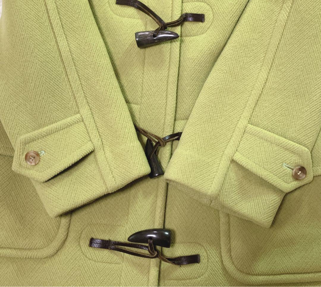 希少色】OLD ENGLAND ダッフルコート ライム色 ヘリンボーン