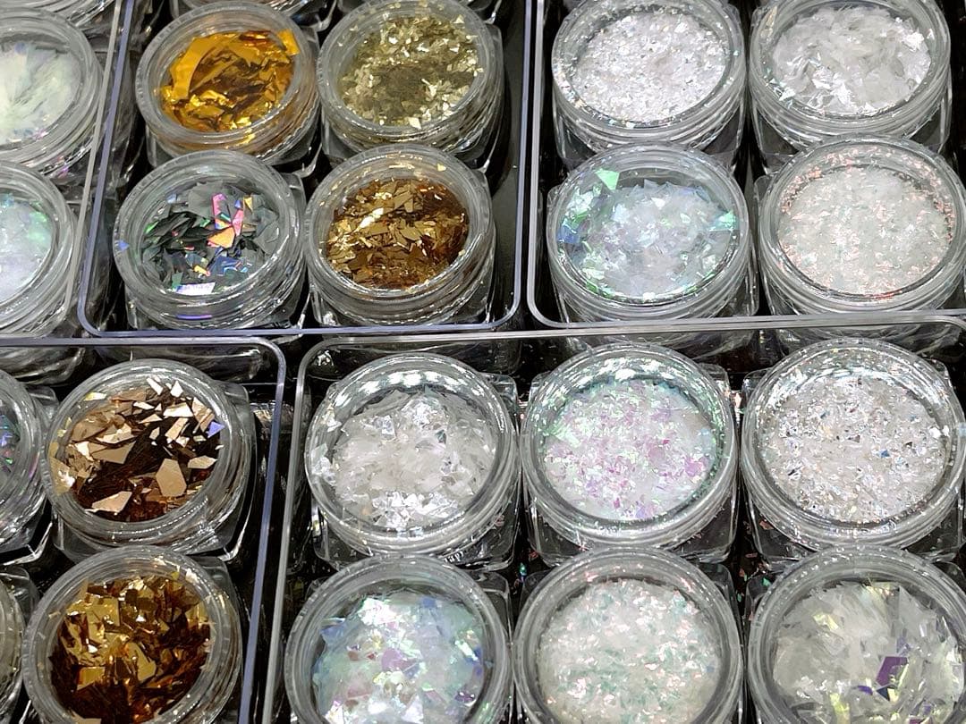 【R5】ネイルパーツ ホログラム グリッター フレーク ラメパーツ 金箔 30個
