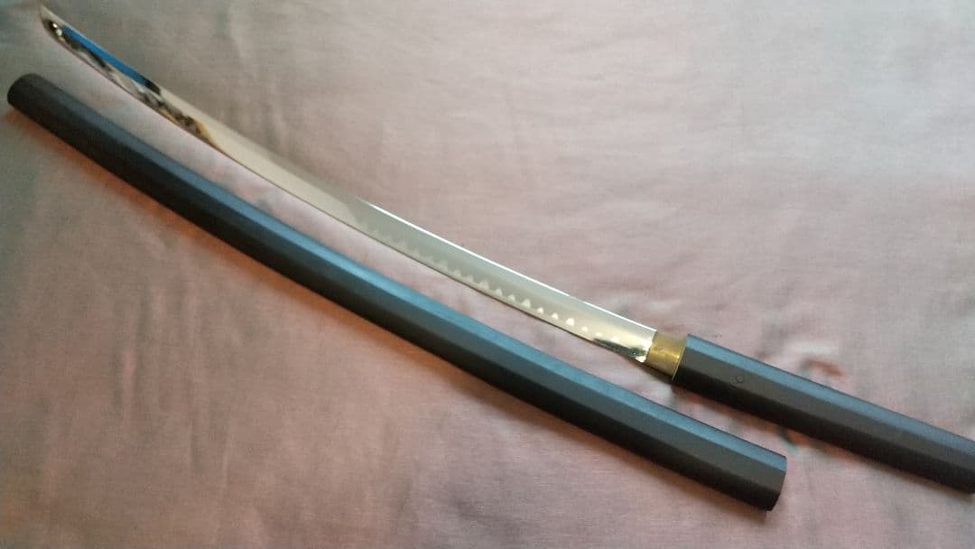 【互の目刃紋】模造刀 舞踊 大刀 模擬刀 拵え 黒木鞘 刀 刀剣 日本刀