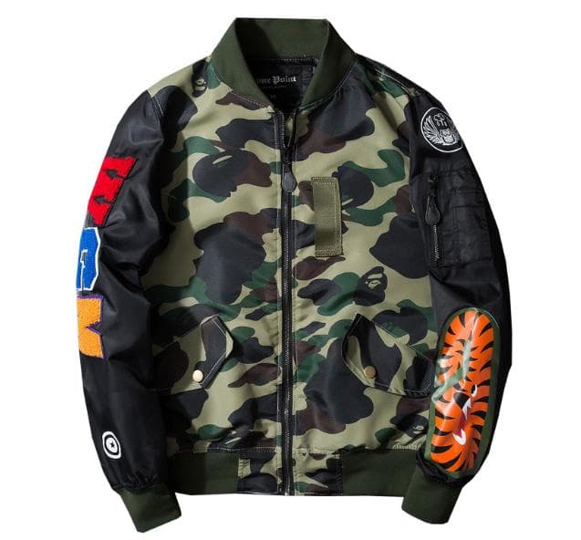 新品】メンズ スタジャン ワッペン 迷彩 カモフラ XL - メルカリ