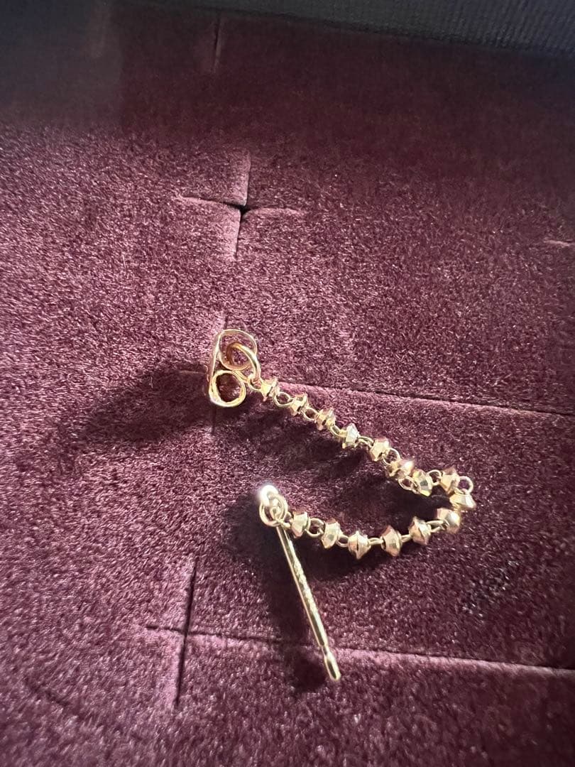 ete エテ グレイン フープ ピアス k18 片耳