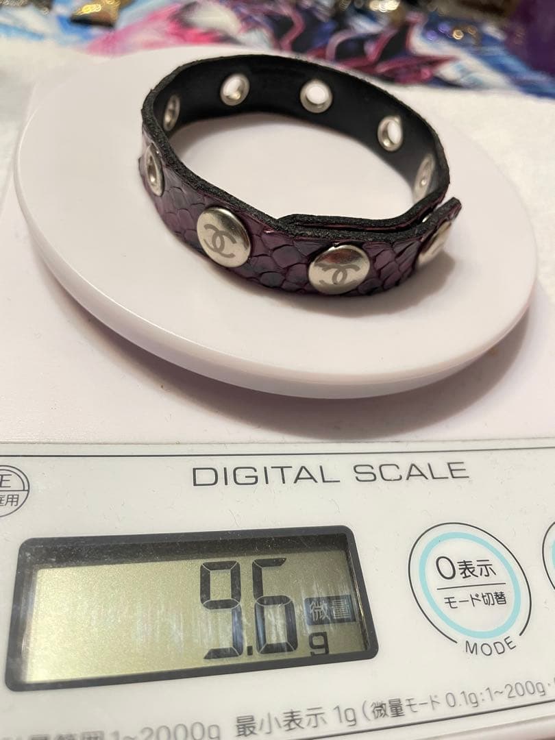 ★【極希少】CHANEL パイソン　レザー　ブレス　ヴィンテージ　パープル★