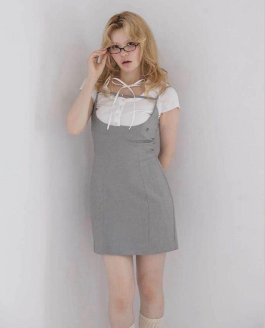 Betty layered dress gray andmary アンドマリー