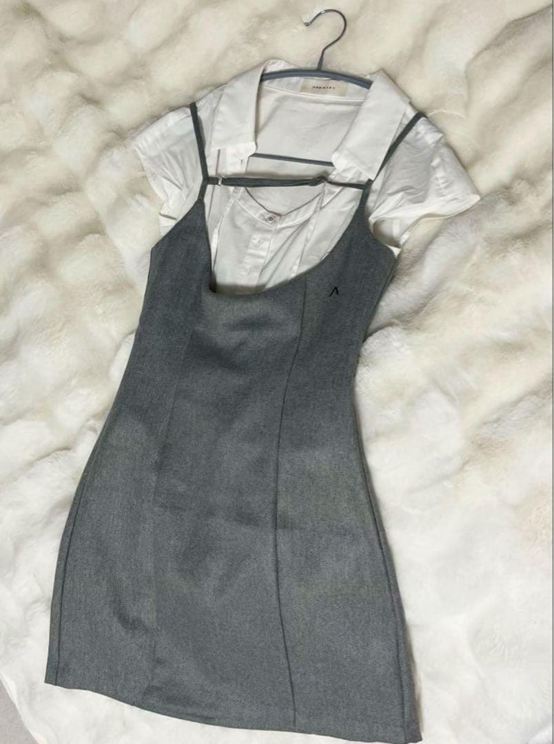 Betty layered dress gray andmary アンドマリー