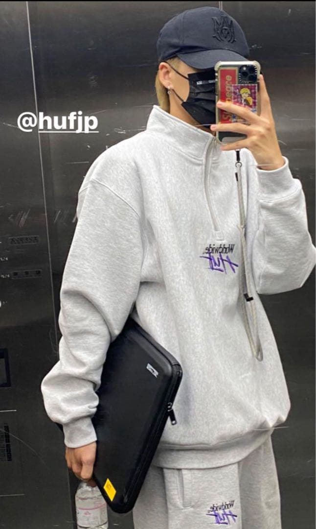即完売】HUF スウェット セットアップ グレー コムドットゆうた着用