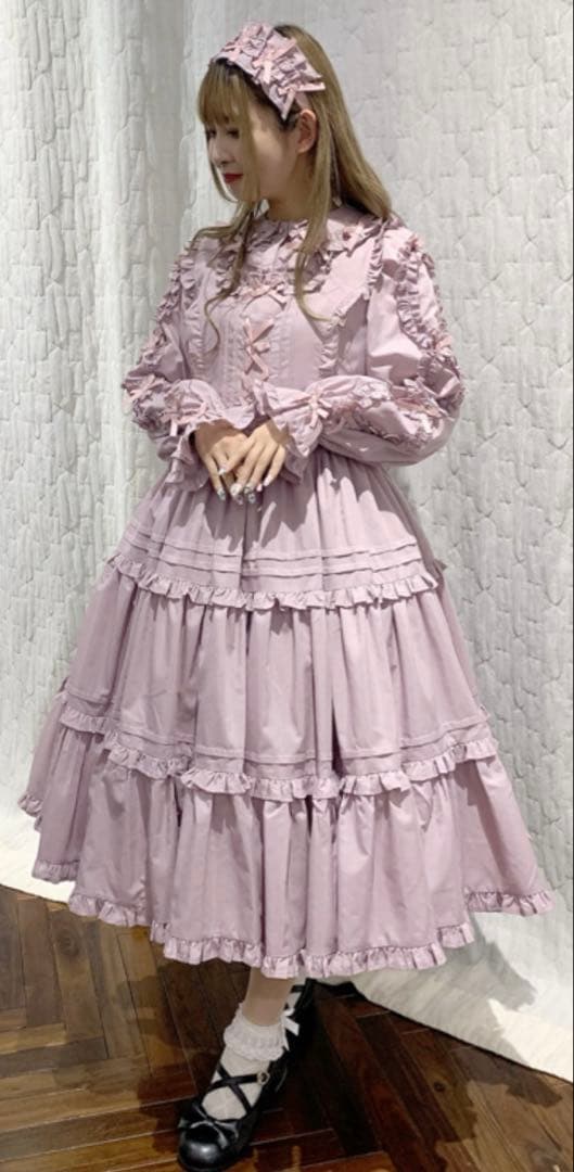 axes femme Chalmiereフリルロングジャンスカ（ピンク） - メルカリ