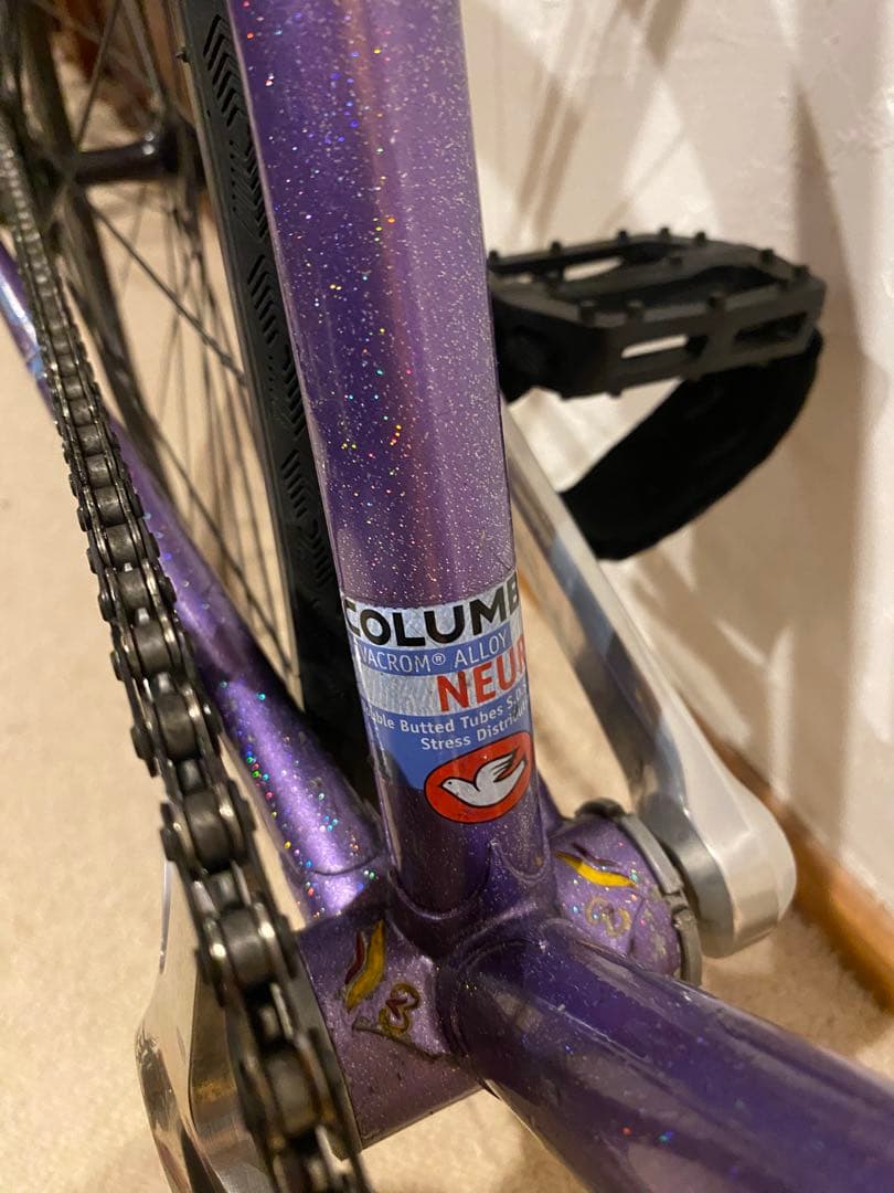 【njs完成車】700c M-IDEAパープルラメ ピスト クリンチャー