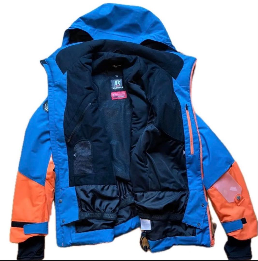 MIZUNO ミズノ スキーウェア XLサイズ上下セット ブルー オレンジ