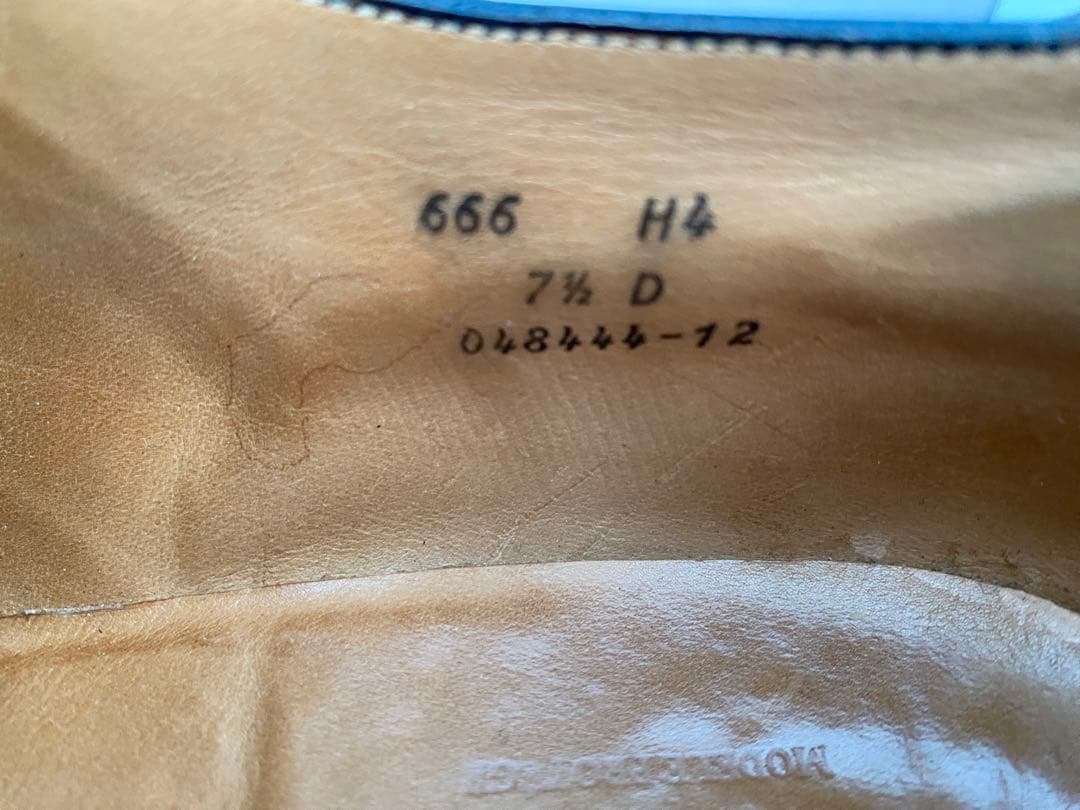 J.M.Weston 666 ブラック 7.5D 26cm クォーターブローグ