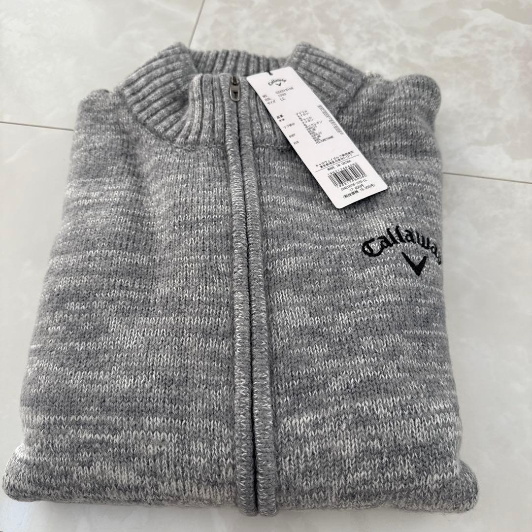 【新品】Callaway グレー ジップアップセーター