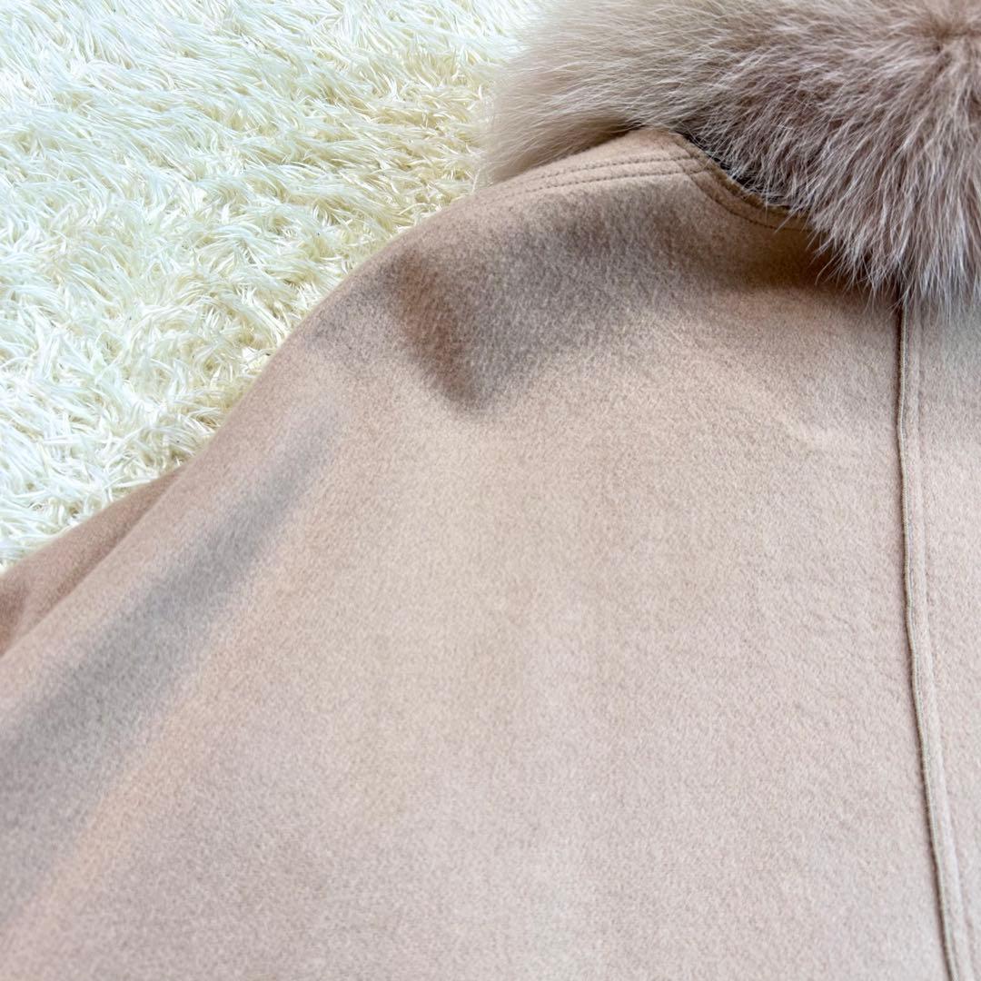 【美品✨️】LANIN カシミヤ フォックス ケープ　ポンチョ コート