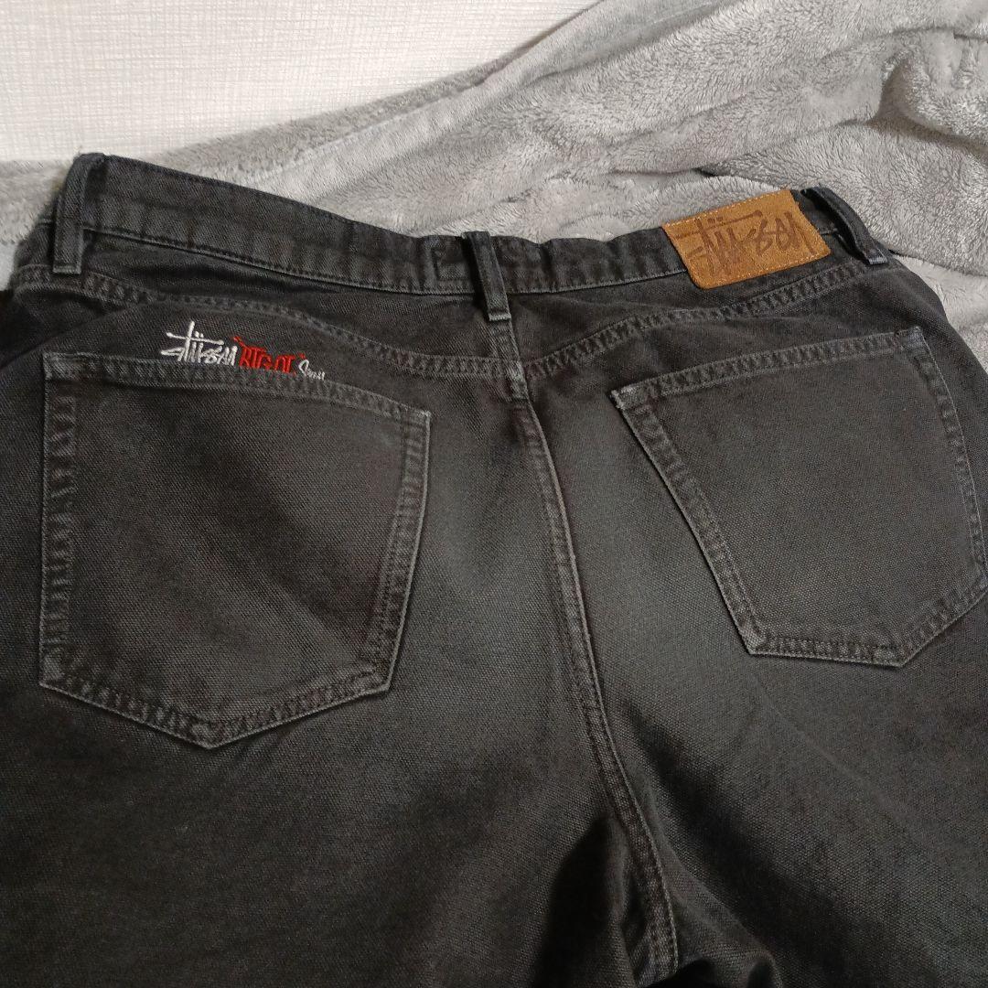 Stussy BIG OL' PANT WASHED CANVAS ブラック