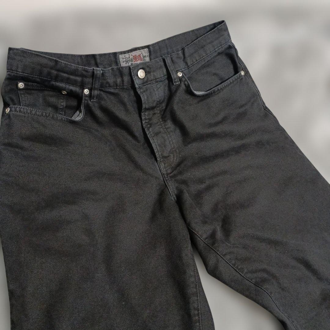 Stussy BIG OL' PANT WASHED CANVAS ブラック