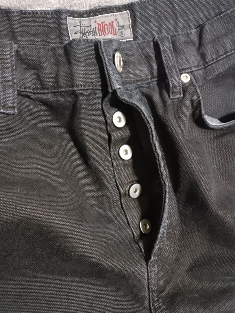 Stussy BIG OL' PANT WASHED CANVAS ブラック