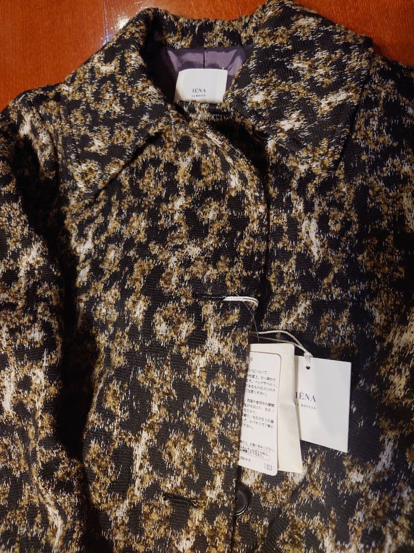 お値下！未使用タグ付!IENA イエナ レオパードジャガード ステンカラー