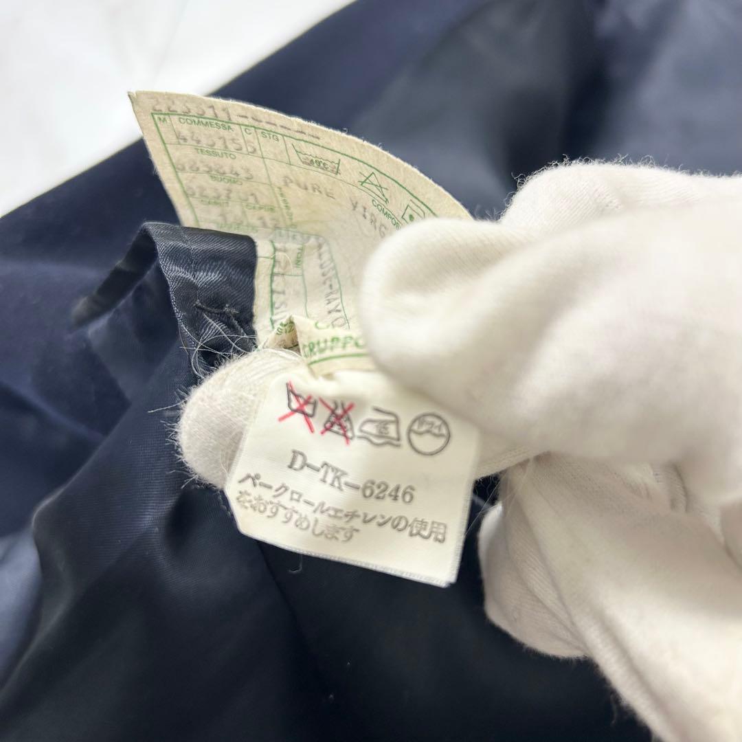 極美品 ジョルジオアルマーニ ウール ダブル チェスターコート 48 ネイビー
