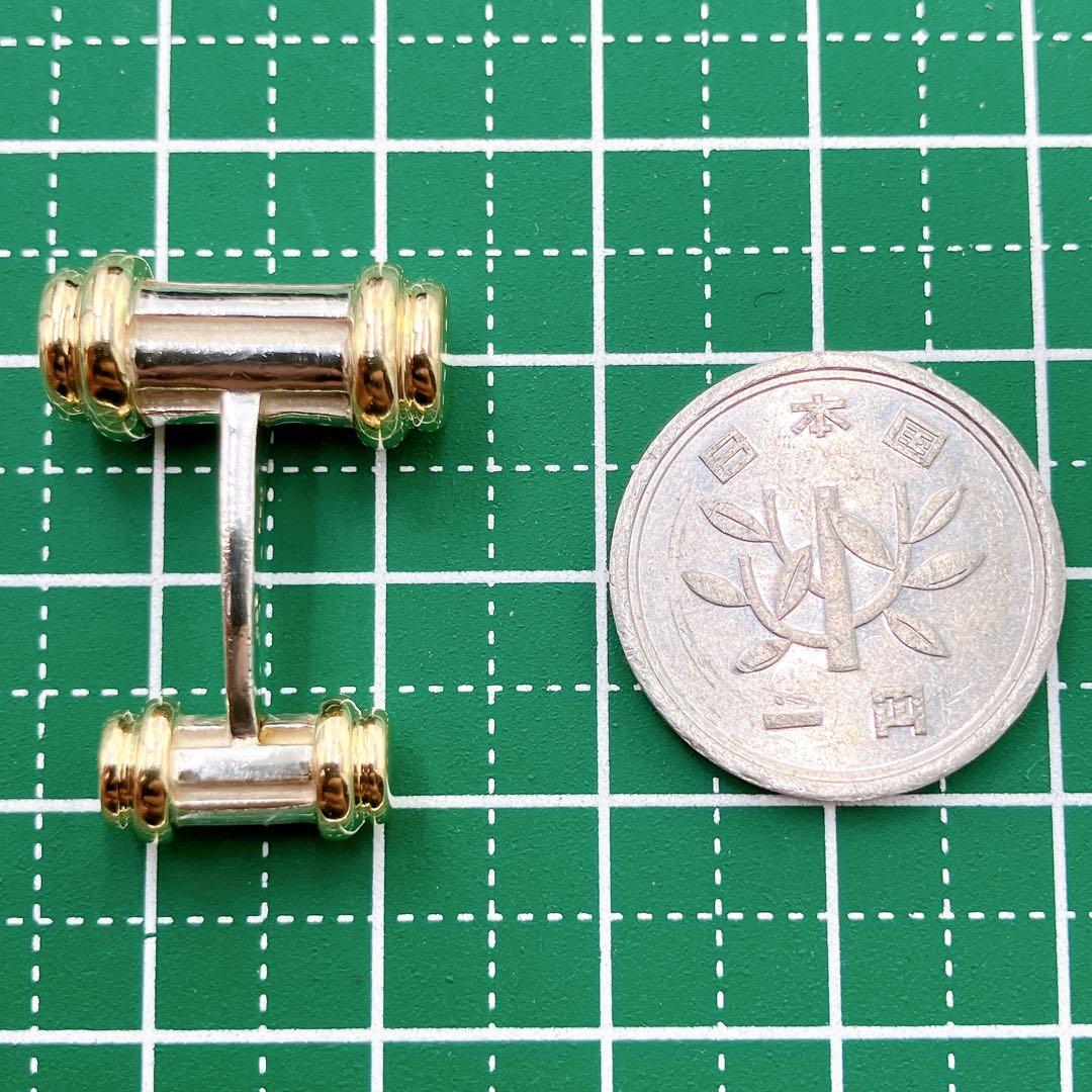 美品レア オールドティファニー コンビ カフリンクス シルバー925 k18