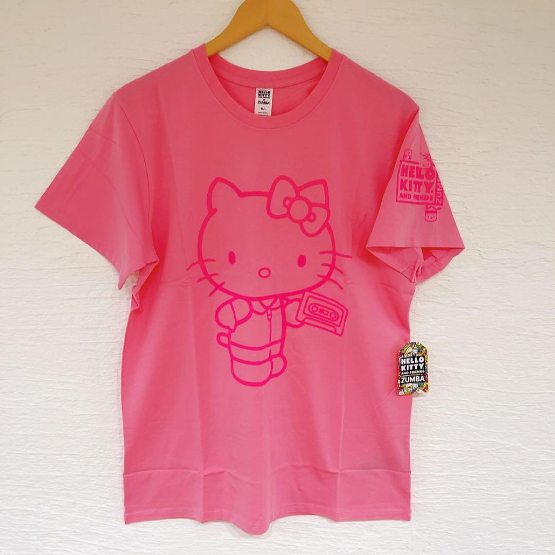 新品☆ZUMBA M/Lサイズ Hello Kitty 半袖 Tシャツ ピンク