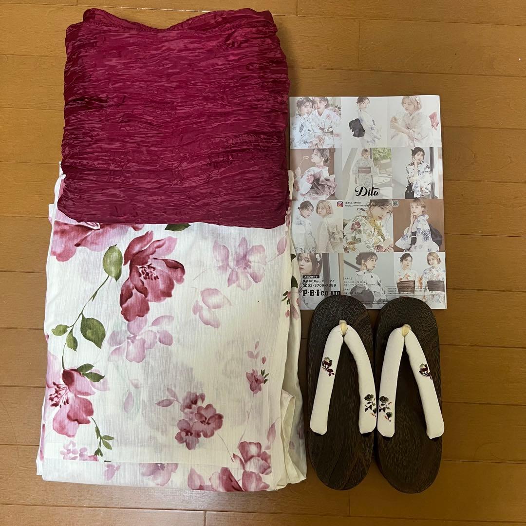 dita 浴衣 琴歌あそび ピンク 赤 美品