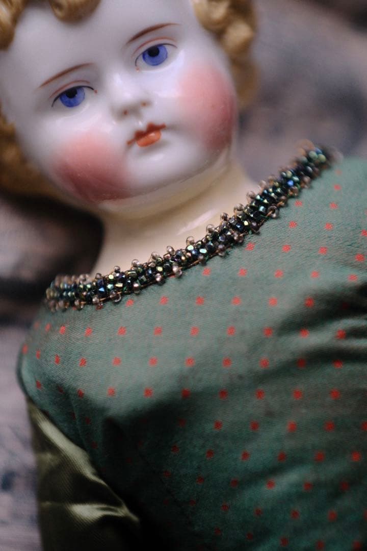 レア アンティーク チャイナヘッドドール ビスクドール ミニチュア 蚤の市