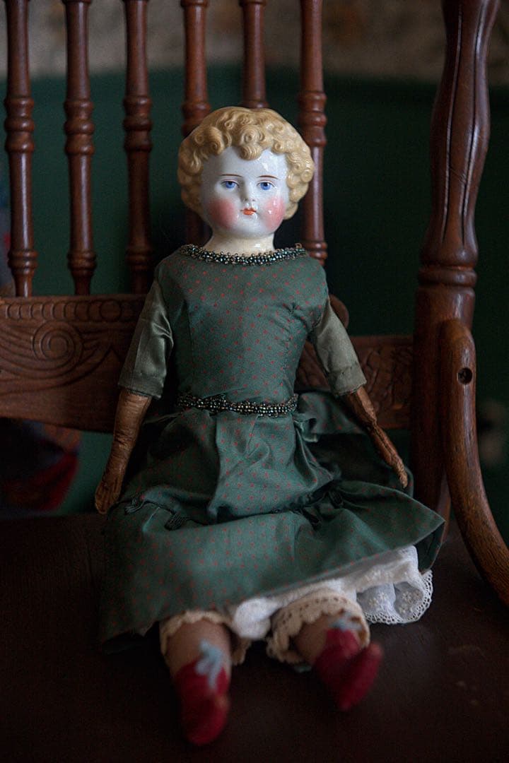 レア アンティーク チャイナヘッドドール ビスクドール ミニチュア 蚤の市