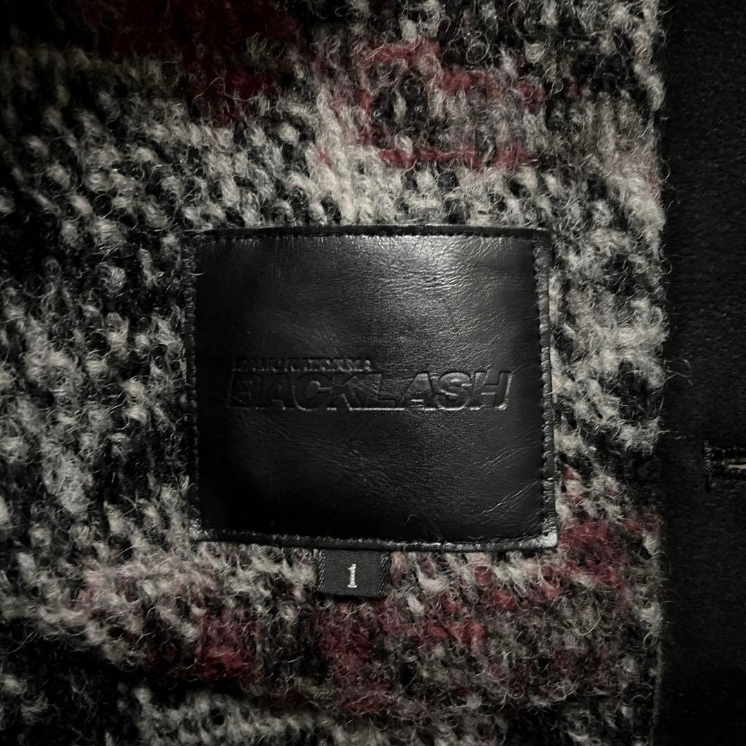 ISAMU KATAYAMA BACKLASH ロングニットコート　本革使い