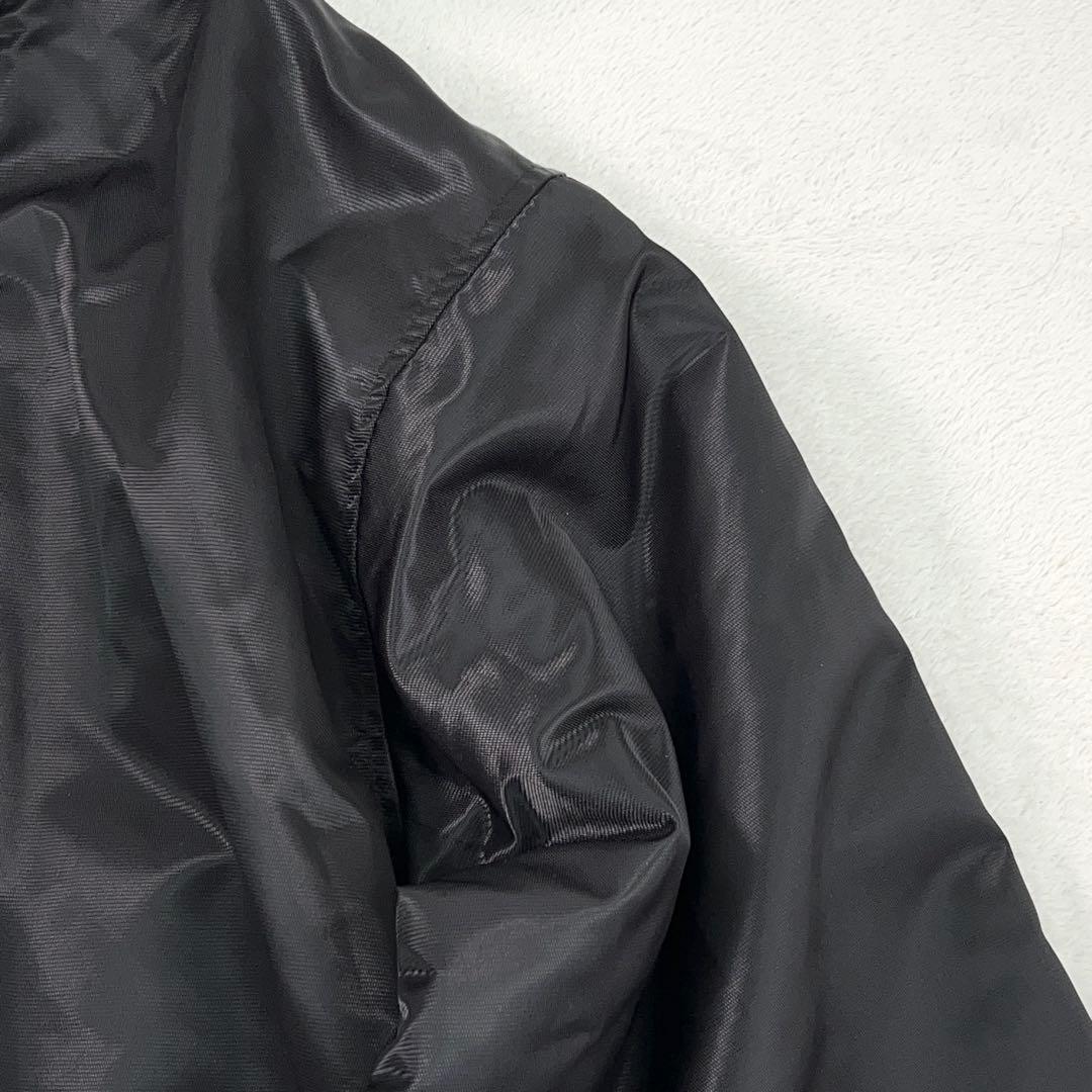 希少【PUMA】90sヒットユニオン製 ベンチコート デカロゴ ボア裏地 黒×赤